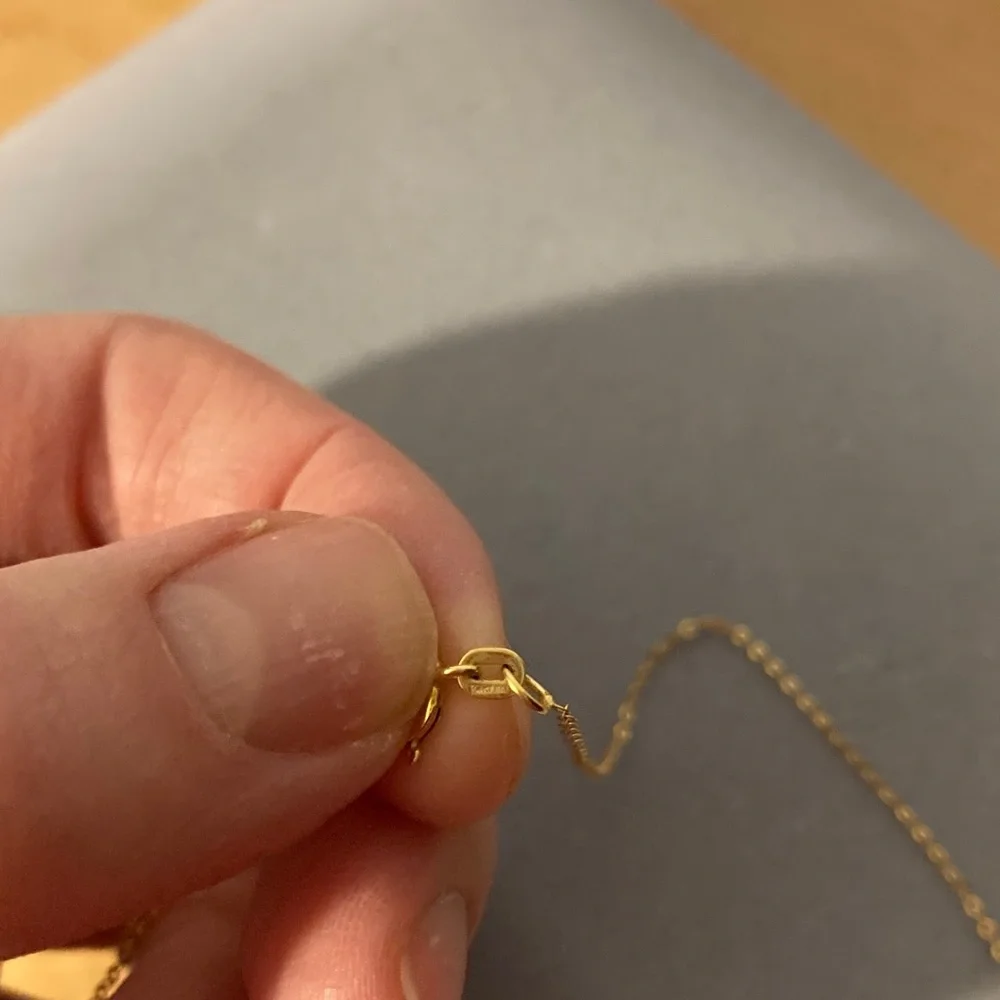 14k solid yellow gold Y necklace 18” -20” adjustable - Picture 6 of 10